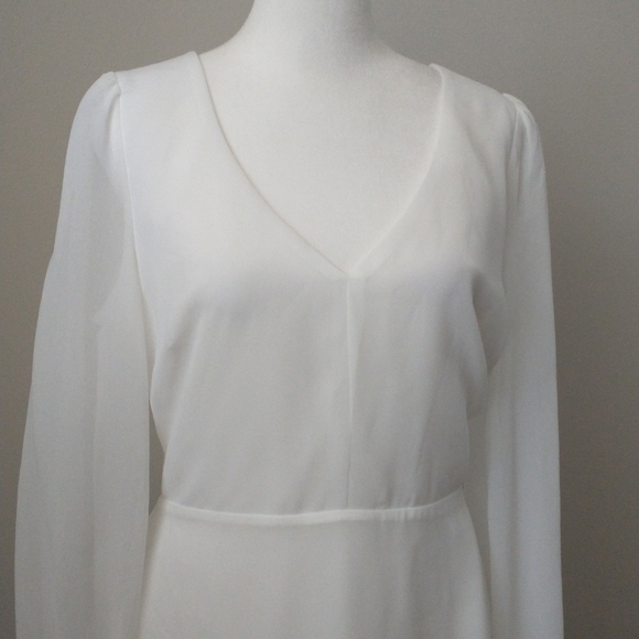 NWT Lulu's white ruffled open back dress M - Picture 2 of 10